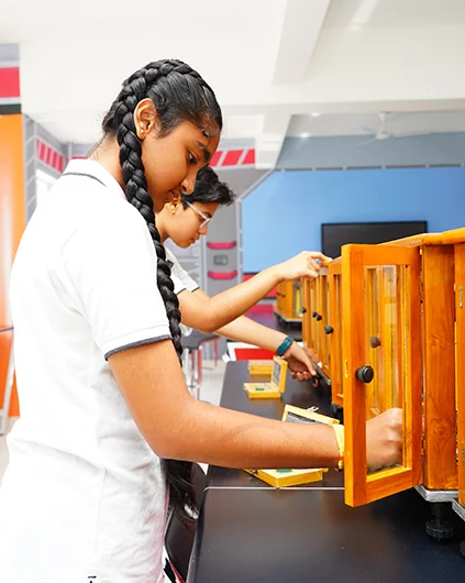 Students experimenting in the school laboratory